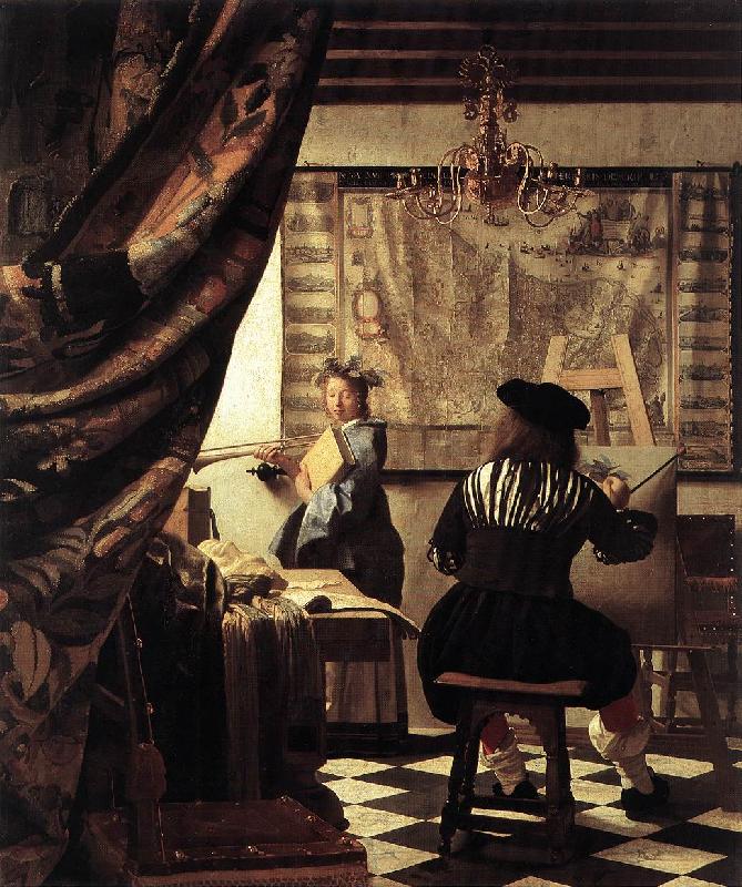 VERMEER VAN DELFT, Jan The Art of Painting er oil painting image